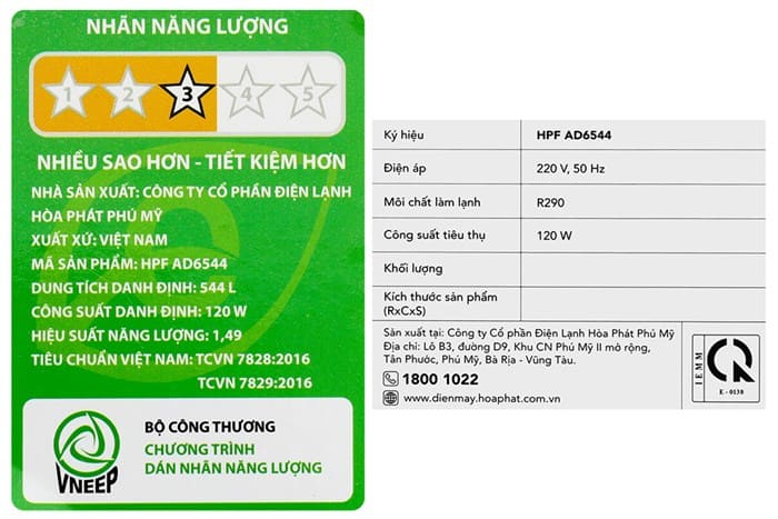 Tủ đông Hòa Phát 544 lít HPF AD6544